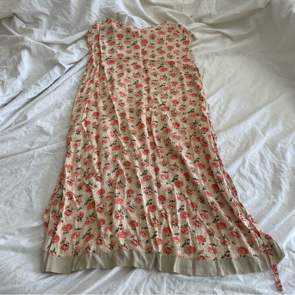 vintage April Cornell Tunic Dress 80s/90s XL/Plus Floral Boho TieBack Sleeveless - Picture 11 of 13